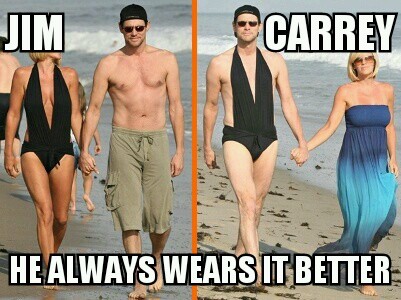 Jim And Carrey He Always Wears Is Better Funny Jim Carrey Meme Image