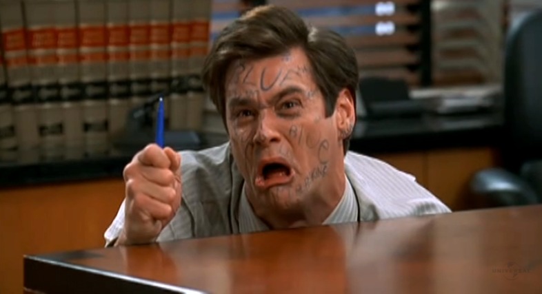 Jim Carrey Crying With Written Face Funny Picture