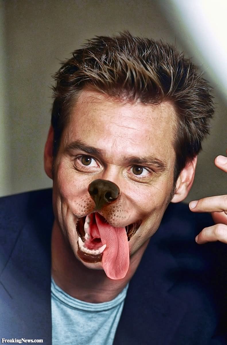 Jim Carrey With Dog Mouth Very Funny Photoshop Picture
