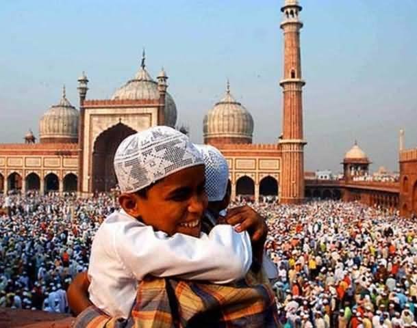 Kids Hugging Each Other To Celebrate Eid Ul-Fitr