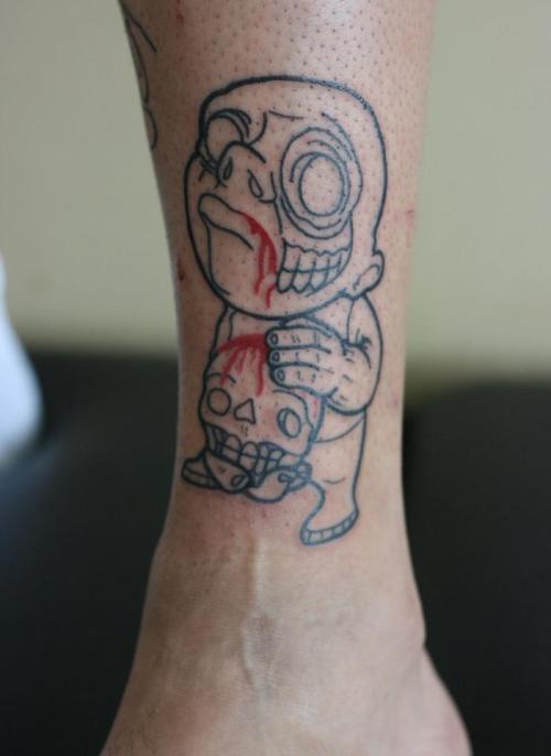 Simple Horror Cartoon Tattoo Design For Leg By Hori Kurisu