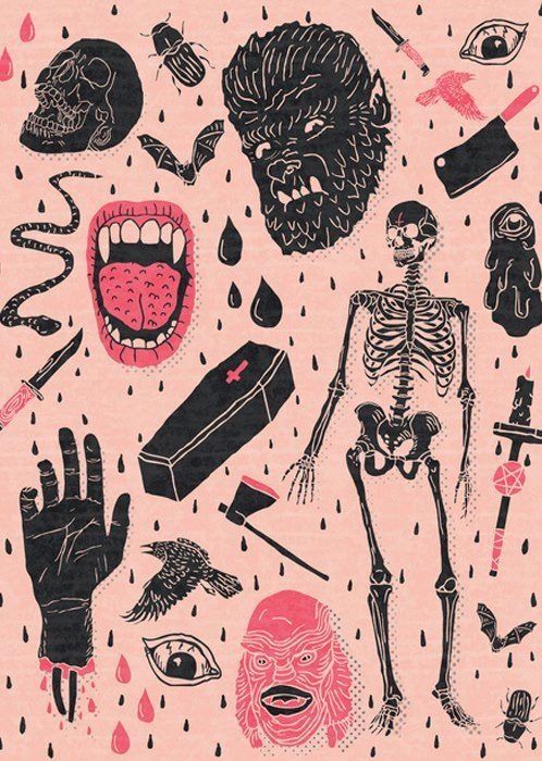 Simple Horror Design Tattoo Flash By Blueberrykisses95