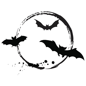 Simple Silhouette Horror Bats Tattoo Design