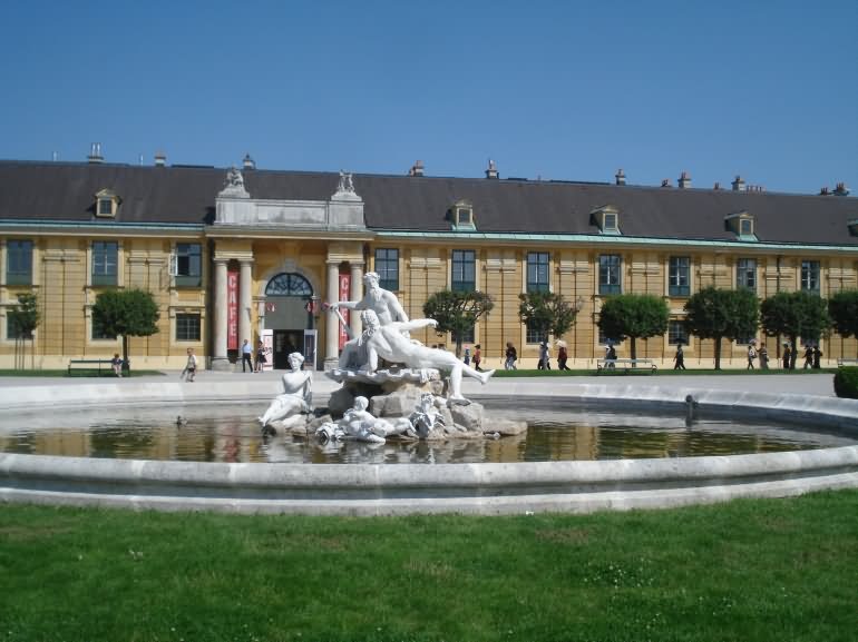 A Beautiful Fountain At The Schonbrunn Palace In Vienna, Austria