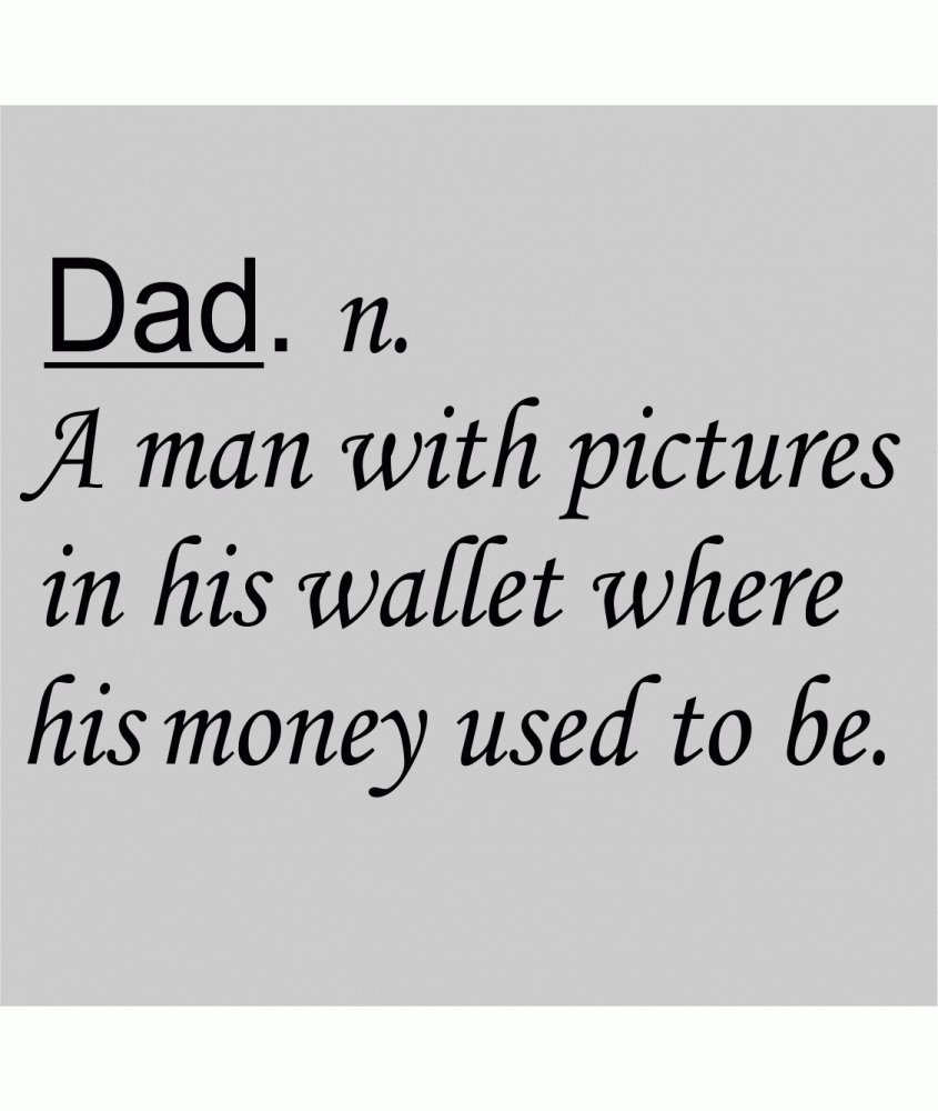 A Man With Pictures In His Wallet Where His Money Used To Be Funny Definition Of Dad Image