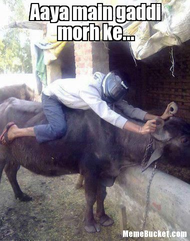 Aaya Main Gaddi Morh Ke Funny Punjabi Meme Picture