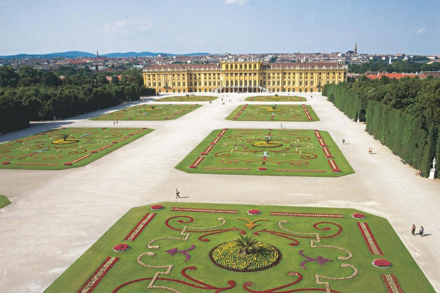 Adorable View Of Privy Garden In Front Of The Schonbrunn Palace