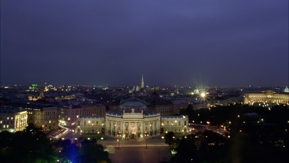 Aerial View Of The Burgtheater At Night