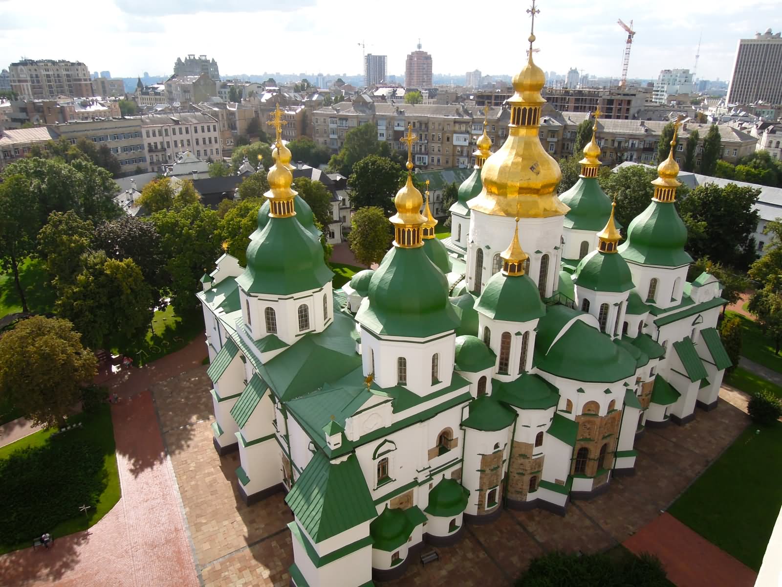 Aerial View Picture Of The Saint Sophia Cathedral In Kiev