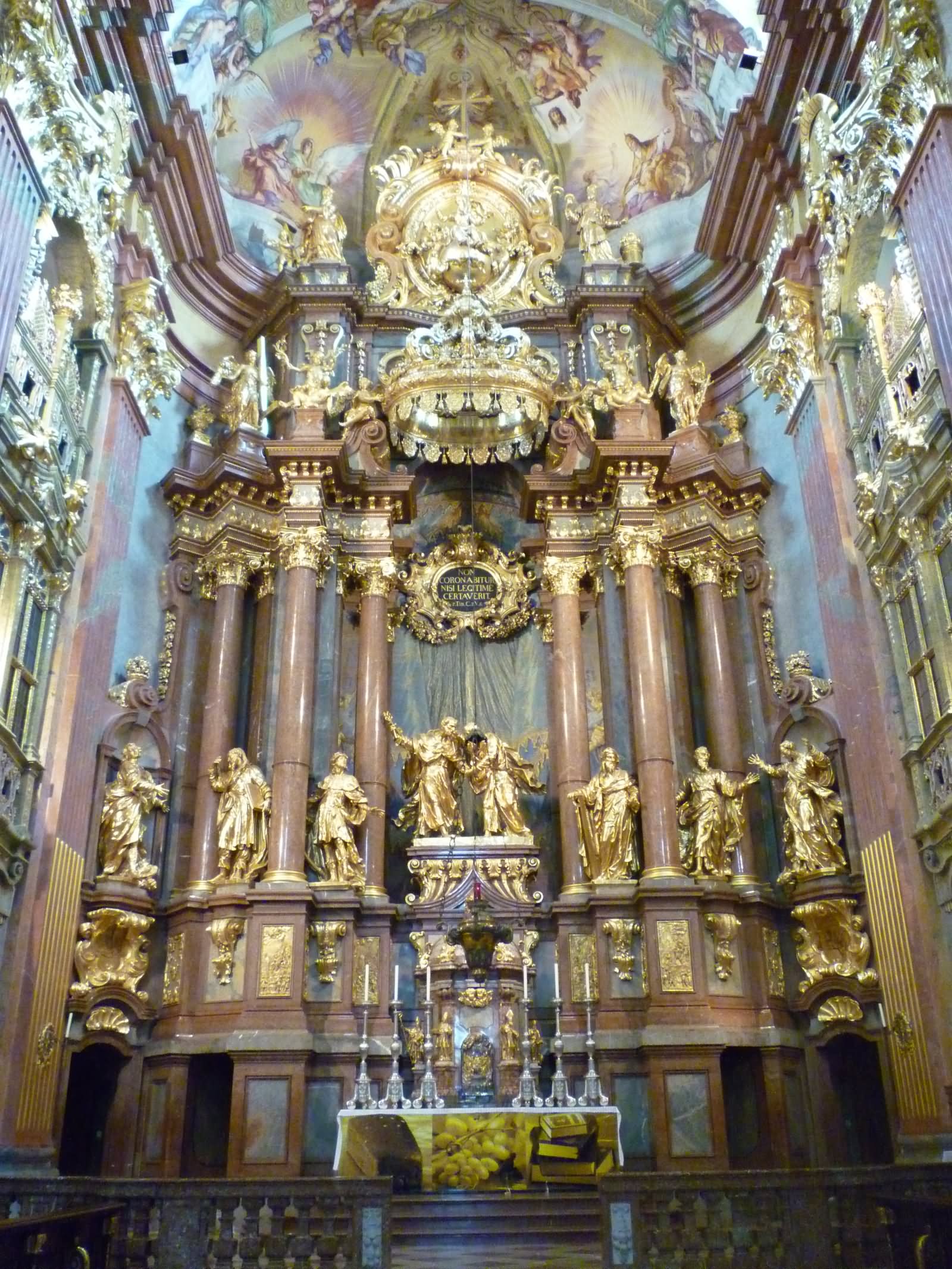 Altar Inside The Melk Abbey Church In Austria