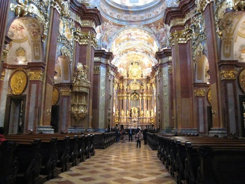 Amazing Interior View Of The Melk Abbey In Austria