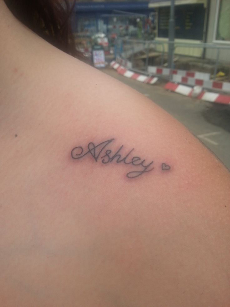 Ashley Name Tattoo Design For Upper Shoulder