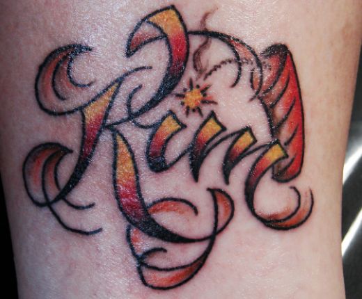 Awesome Kim Name Tattoo Design