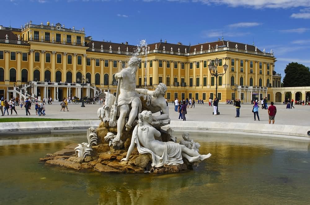 Beautiful Closeup of Fountain In Front Of The Schonbrunn Palace