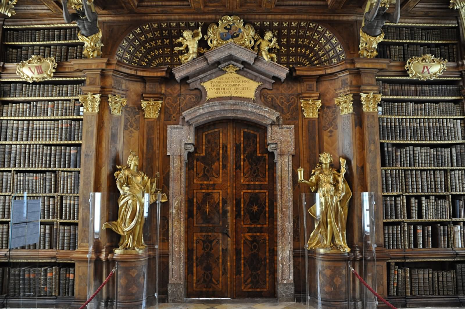 Beautiful Door Inside The Melk Abbey Library