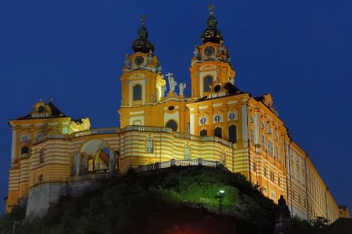 Beautiful Night View Of The Melk Abbey