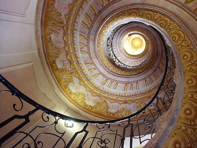 Beautiful Staircase Of The Melk Abbey In Austria