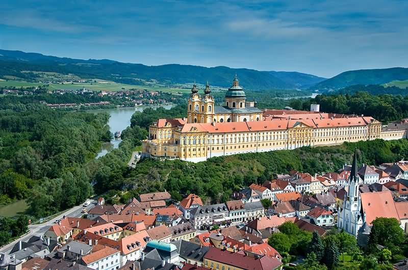 Beautiful View Of The Melk Abbey In Austria