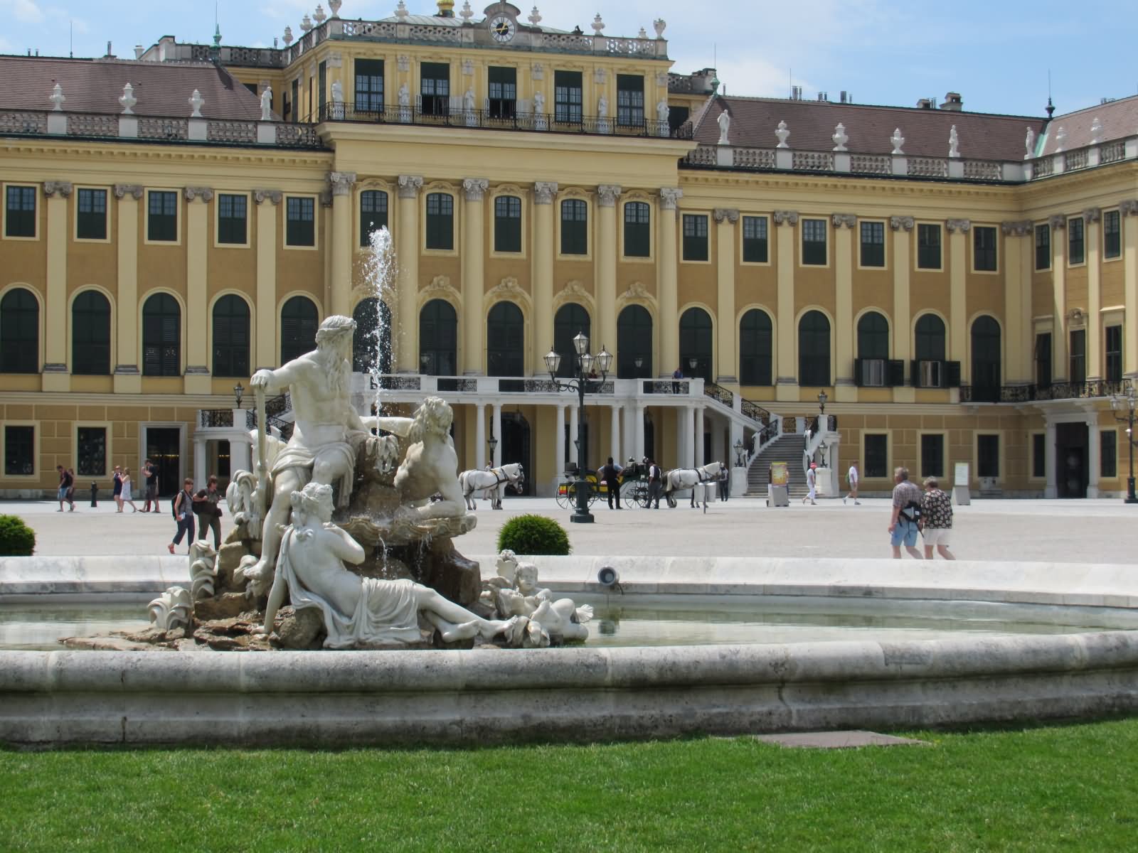 Beautiful Water Fountain In Front Of The Schonbrunn Palace