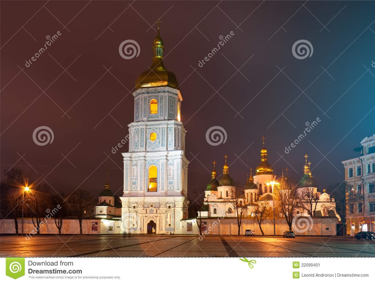 Bell Tower Of Saint Sophia Cathedral At Night