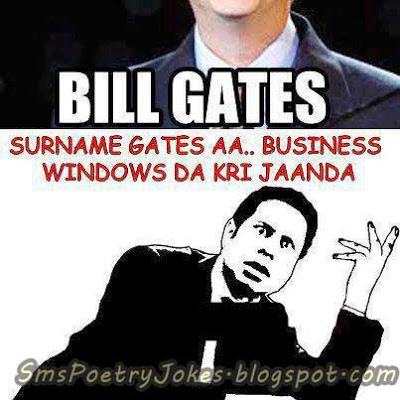 Bill Gates Funny Punjabi Meme Jokes Image