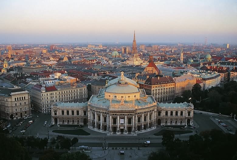 Bird's Eye View Of The Burgtheater In Vienna