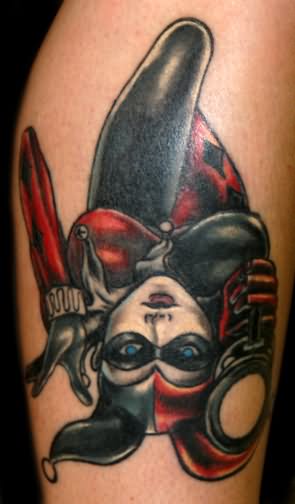 Black And Red Harley Quinn Tattoo