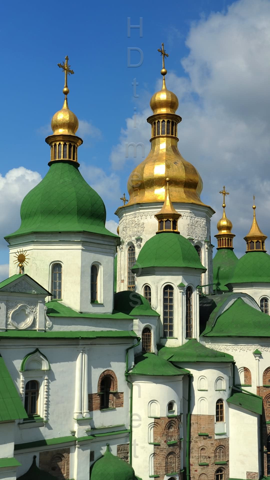 Closeup Of The Domes Of The St. Sophia Cathedral Exterior View