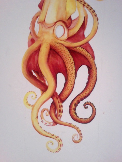 Color Squid Tattoo Design