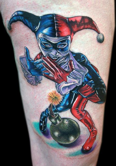 Colored Harley Quinn Tattoo