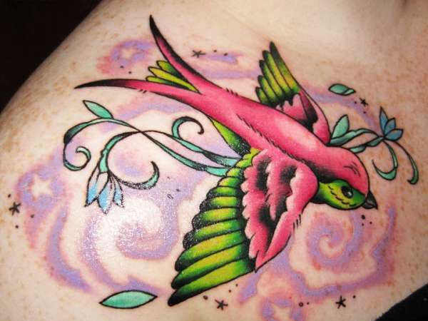 Colored Sparrow Tattoo Image