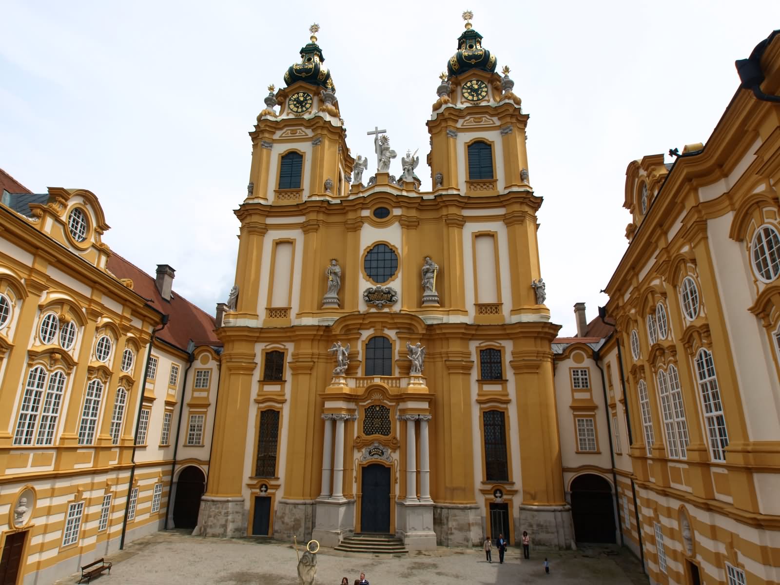 Courtyard Of The Melk Abbey In Austria