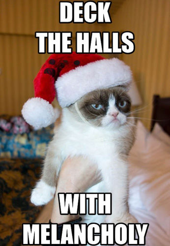 Deck The Halls With Melancholy Funny Grumpy Cat Meme Image