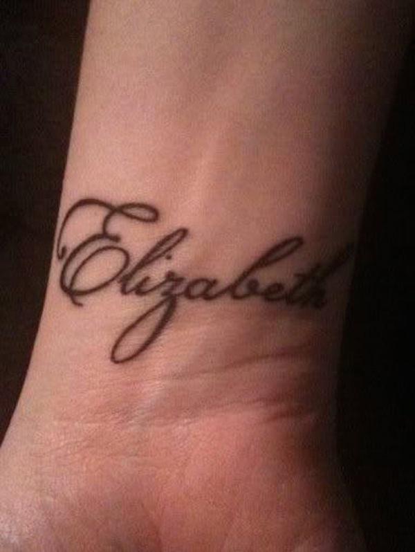 Elizabeth Name Tattoo Design For Wrist