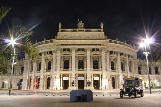 Front Picture Of The Burgtheater During Night