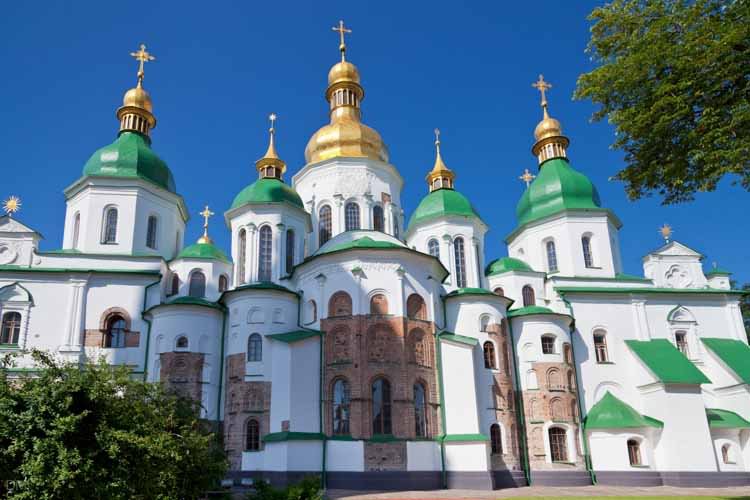Front Picture Of The St. Sophia Cathedral In Kiev, Ukraine