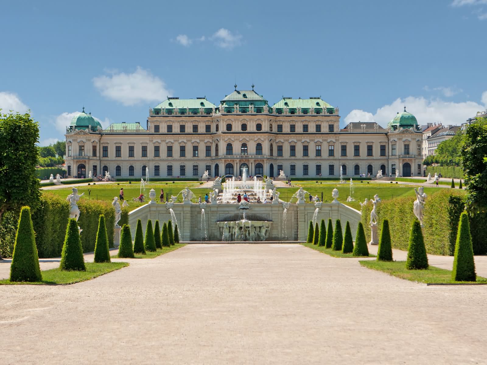 Front View Of The Schonbrunn Palace In Vienna, Austria