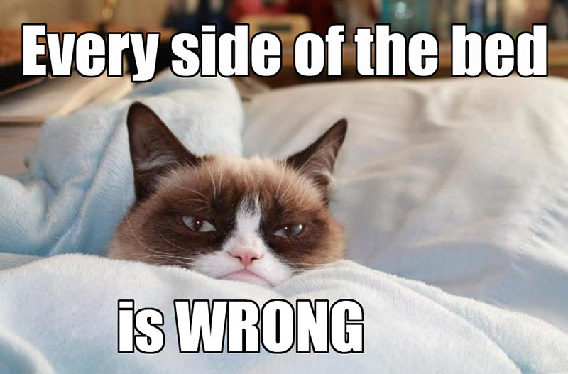 Funny Grumpy Cat Every Side Of The Bed I Wrong Image