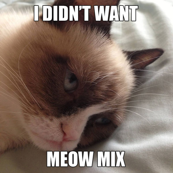 Funny Grumpy Cat I Don't Wan't Meow Mix Picture