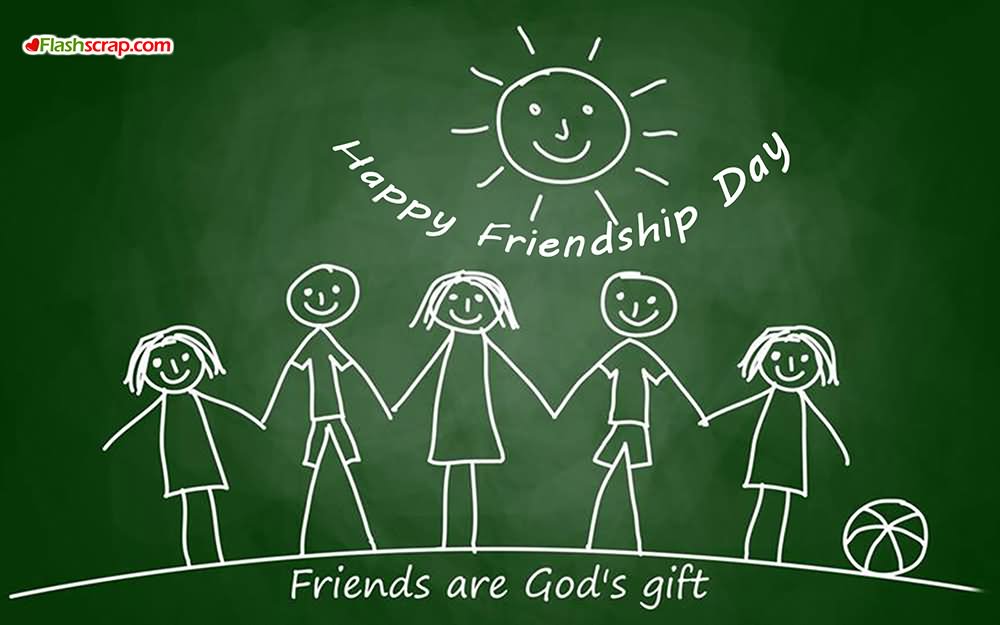 Happy Friendship Day Friends Are God's Gift Greeting Card