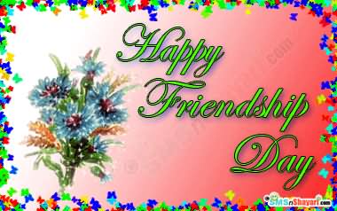 Happy Friendship Day Glitter Flowers Ecard