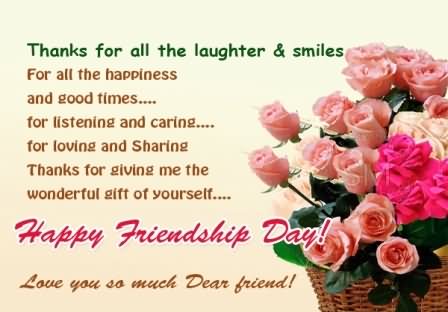 Happy Friendship Day Love You So Much Dear Friend Greeting Card