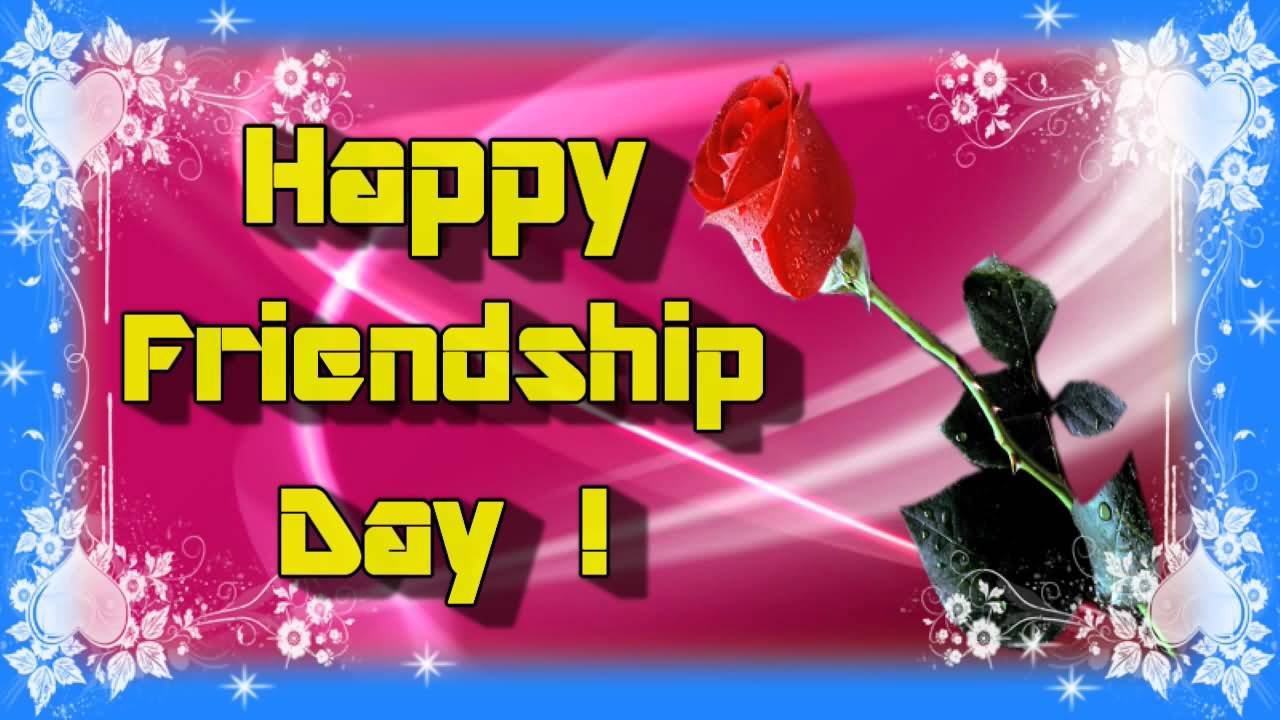 Happy Friendship Day Rose Flower Greeting Card