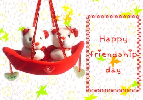 Happy Friendship Day Teddy Bears Beautiful Greeting Card