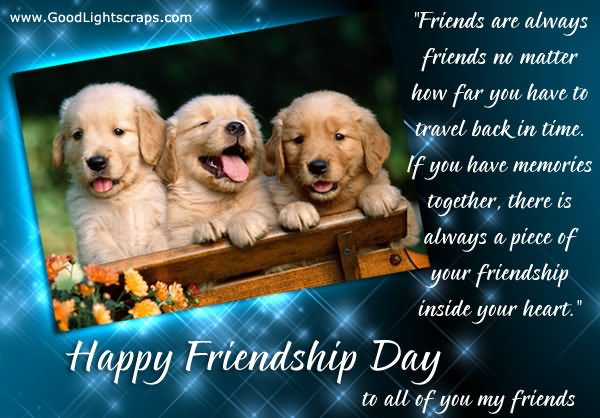 Happy Friendship Day To All Of You My Friends Card