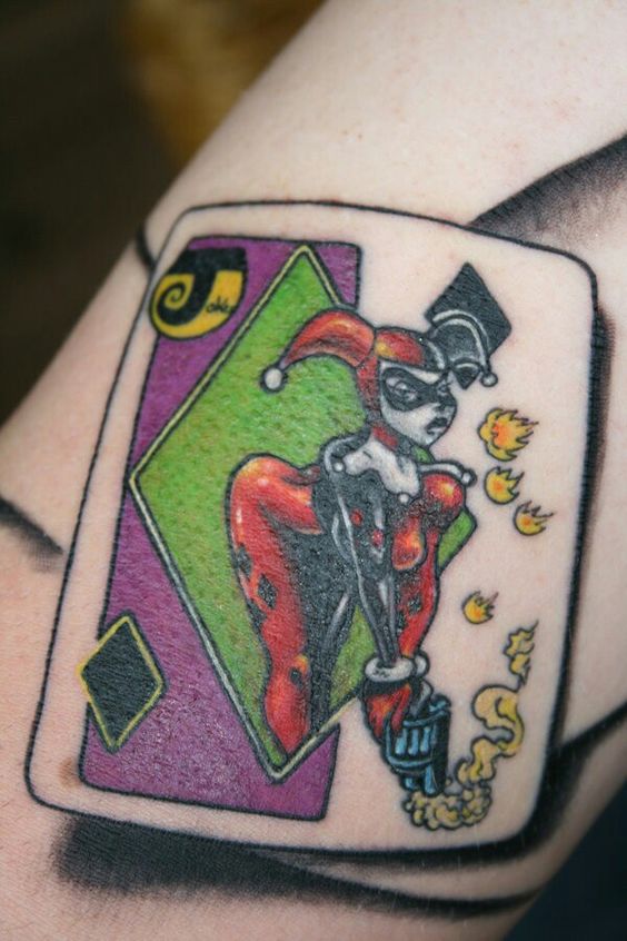 Harley Quinn Card Tattoo Image