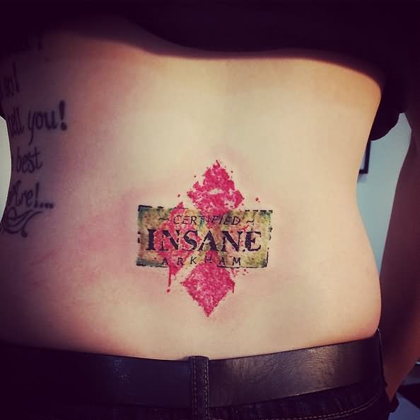 Harley Quinn Diamonds Tattoo On Lower Back by Grandevoodoo