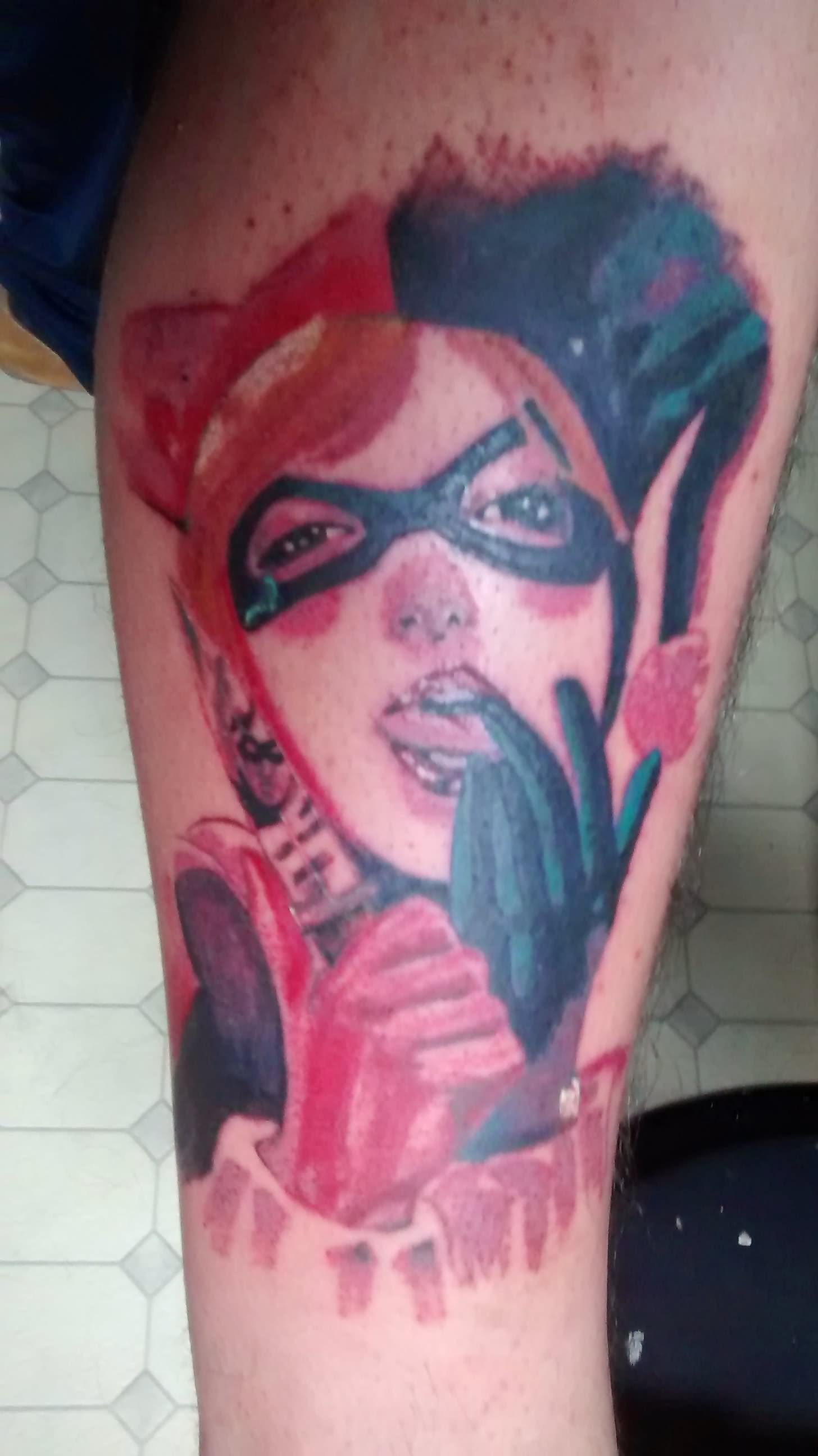Harley Quinn Head Tattoo