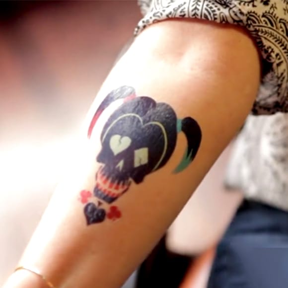 Harley Quinn Skull Tattoo On Arm
