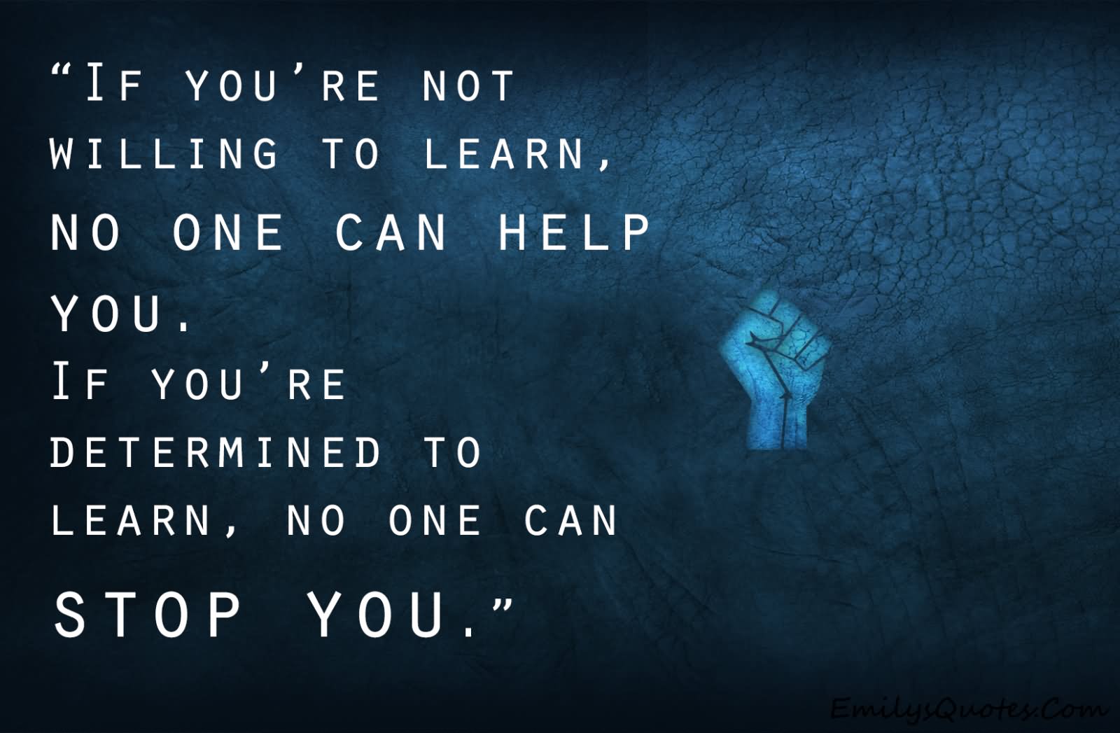 If you are not willing to learn, no one can help you. If you are determined to learn, no one can stop you